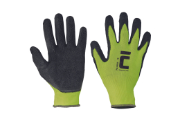 Rukavice PALAWAN žluté nylon/latex dlaň vel. 9