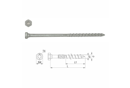 HBS (6-ti hranná hlava) částečný závit 12 x 140 mm TX 40 - 25 ks v balení, 16242/5