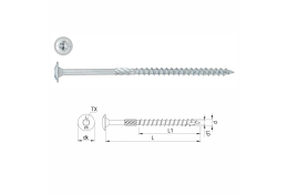 HBS (talířová hlava) částečný závit 8 x 300 mm TX 40 - 50 ks v balení, 53169/6